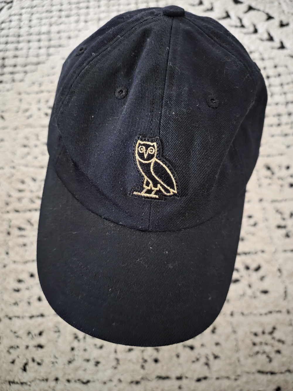 Black Embroidered Owl Baseball Cap -october's Very Own
